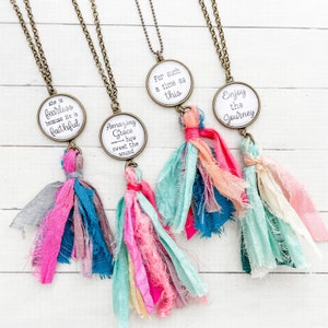 Sari Silk Tassel Bow Closure Gameday Girls Love These Agate stones Long Tassel necklace Orange Silk Tassel Necklace Moonshine and Pearls