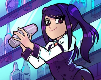 VA-11 HALL-A Perler Bead Art Jill Stingray and Dana Zane Sprites