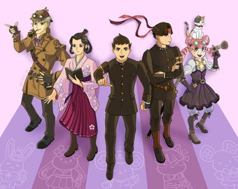 Großartiger Ace Attorney Charaktere Print (28 cm x 43 cm)