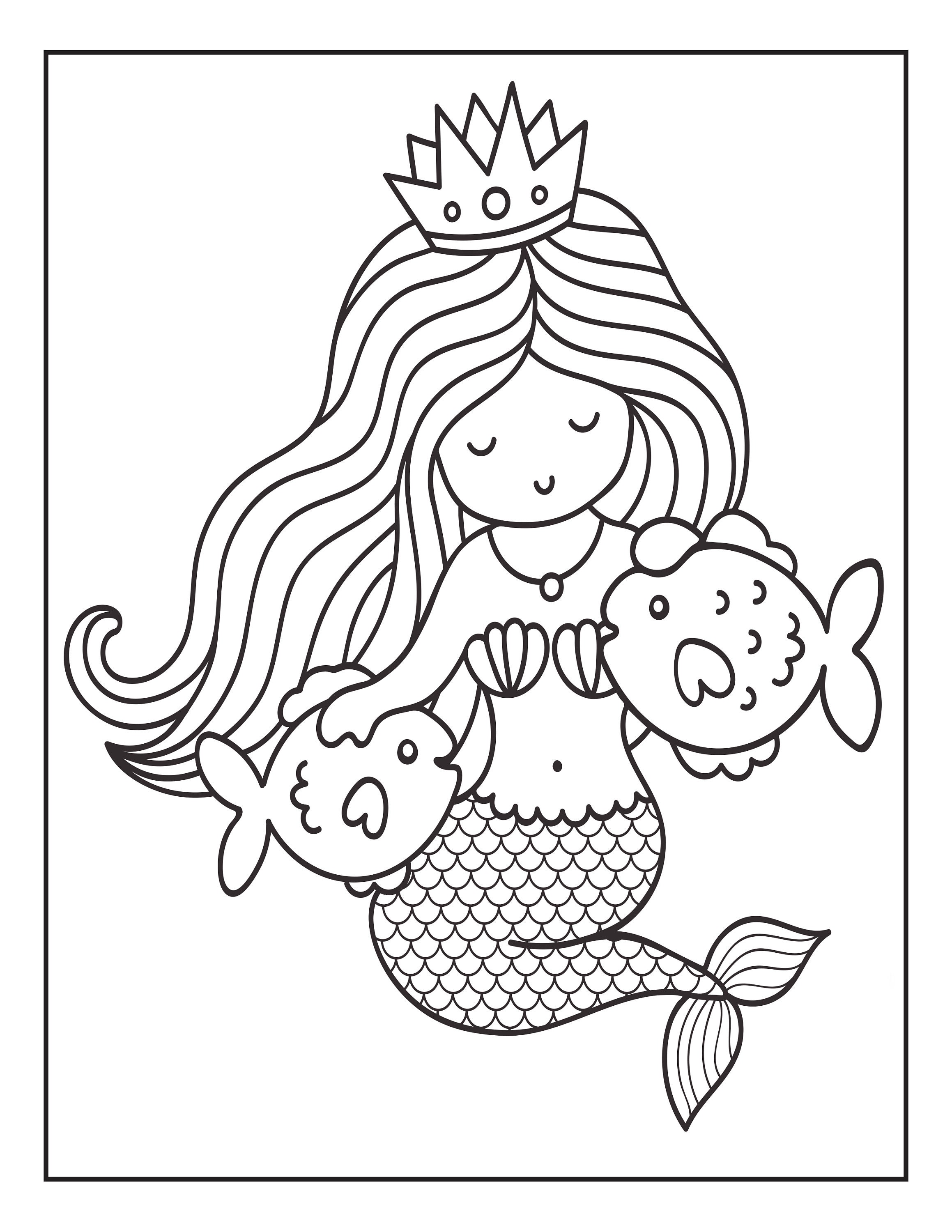 Mermaid Coloring Pages 13 Pages - Etsy