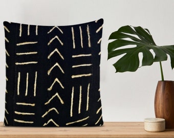 Mud Cloth Throw Pillow Cover | African Pillows | Black Cushions | Afro-Bohemian Pillows | Global Style Home Decor | Sebi’