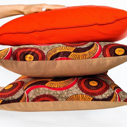 Global Style Décor African Floral Batik Pillow Cover African Pillows Ankara Wax Prints Ansura Boho Pillows