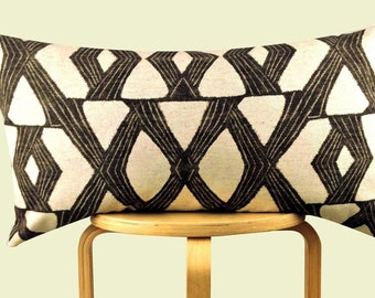 X's & O's Tribal-Inspired  Lumbar Pillow Cover | Novogratz Geo Design Pillow | Boho Pillows | Sofa Pillows | Global Style Home Decor