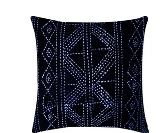 Indigo Mud Cloth Pillow Cover | African Cushions | Afro-Bohemian Style Pillows | Global Style Home Décor | Djene'