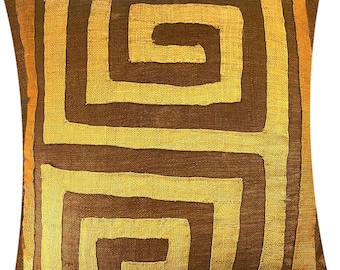New Arrival: Vintage African Kuba Cloth Throw Pillow Cover | Tribal Cushions | Afro-Bohemian Pillows | Global Style Home Décor | Samirah