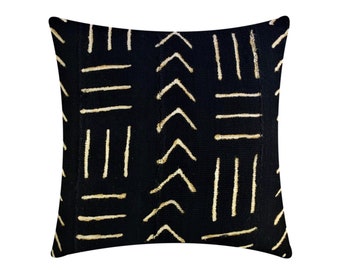 Mud Cloth Throw Pillow Cover | African Pillows | Black Cushions | Afro-Bohemian Pillows | Global Style Home Decor | Sebi’