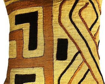 New Arrival: Vintage African Kuba Cloth Throw Pillow Cover | Tribal Pillow | Bohemian Pillow | Sofa Pillow | Global Style Home Décor | Sisi