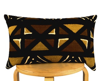 Mud Cloth Lumbar Pillow Cover | African Pillows | Tribal Cushions | Bogolan' | Afro-Bohemian Pillows | Global Style Home Décor | Afroniki 2
