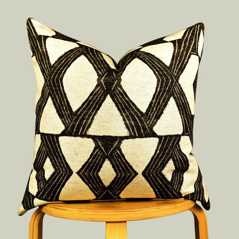 X's & O's Tribal-Inspired Throw Pillow Cover Novogratz Geo Design Pillow Boho Pillows Sofa Pillows Global Style Home Decor image 2