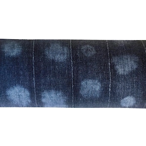 Indigo Mud Cloth Lumbar Pillow Cover: African Boho Decor, 12&quot; x 36&quot;