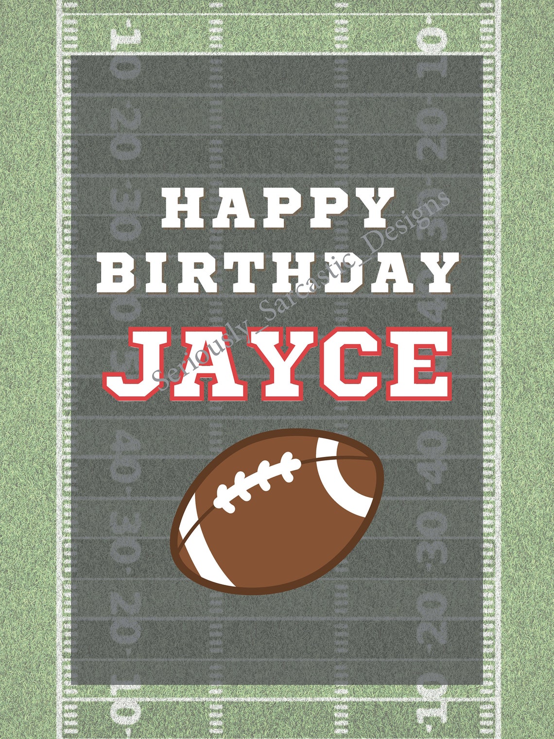 Printable Editable Happy Birthday Football Poster | Etsy