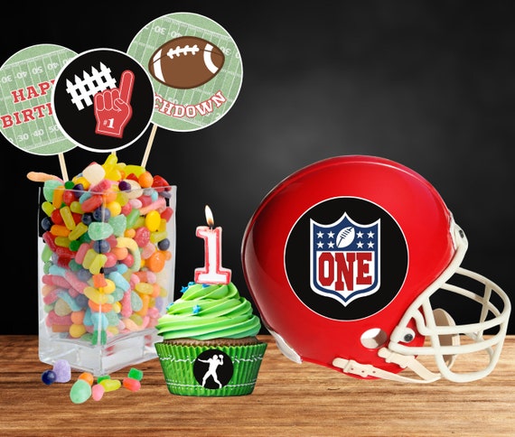 Fußball-Geburtstagsbanner „1. Jahr – Erste Klasse“ – Für Super Bowl Party, Sport-Deko, Personalisierbar