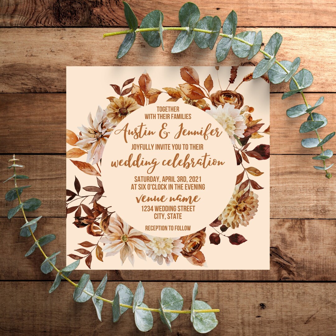 Etsy Fall Invitations Fall Wedding Invitation Printable - Etsy