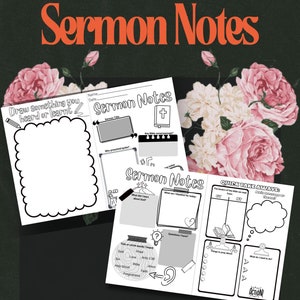 Notas de sermones imprimibles para niños, niños, escuelas, jóvenes, adolescentes, plantilla de notas de sermones para niños en formato PDF, folleto imprimible para el ministerio de la iglesia para niños, estudio