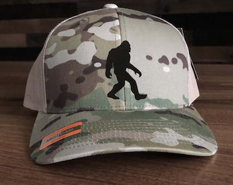 Squatch Big Foot I Believe Trucker Hat - Big Foot Silhouette Mesh Back with Patch Choices of Hat Color, Patch Color