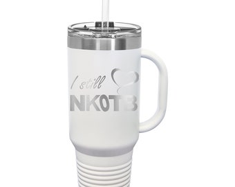 I still love NKOTB with Name - New Kids on the Block Laser Engraved 40 ounce Tumbler with Snap Lid and Straw- Choice of Tumbler Color