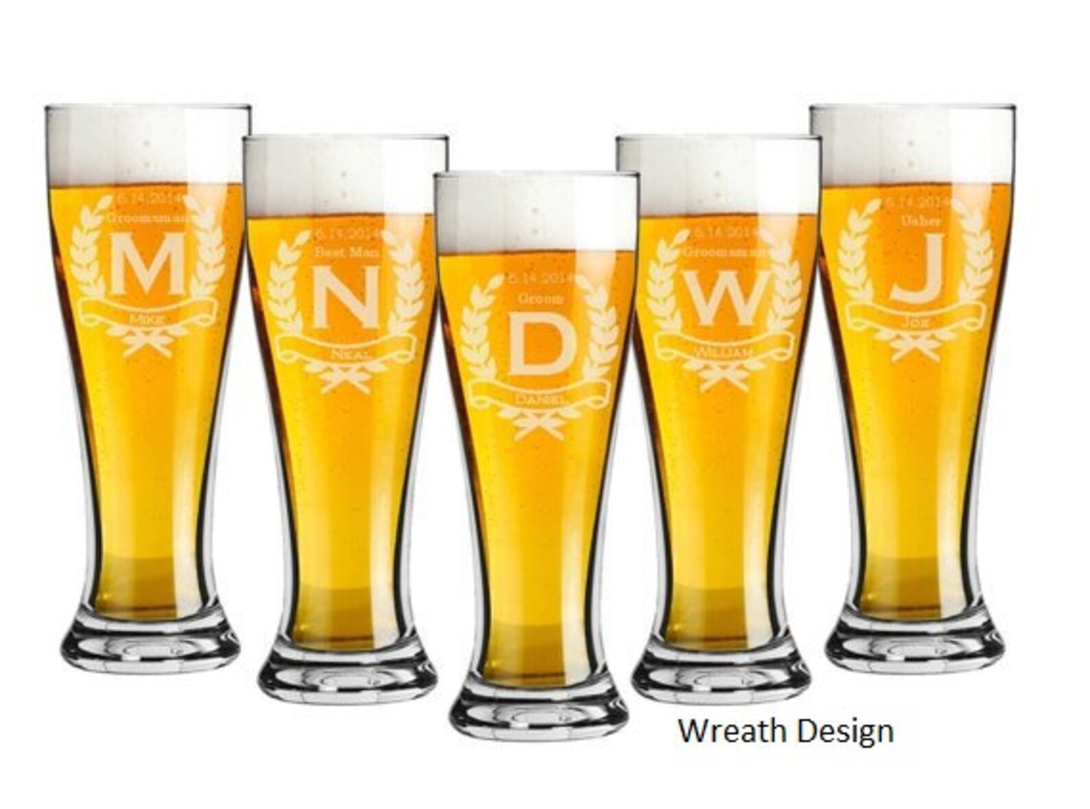 Groomsmen Pilsner Beer Glasses 16 Ounce Set of 8 Choice of - Etsy