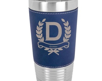 Monogrammed Name Tumbler - 20 ounce - with Clear Lid - Choices of Color, Name, Letter & Spill Proof Lid - Custom Engraved