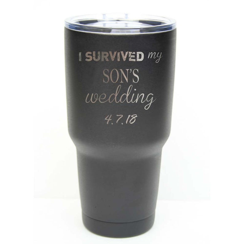 I Survived My Son's Wedding  Stainless Steel Tumbler with image 1