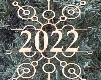 Chritsmas Ornament Snow Flake Custom Laser Cut with 2022