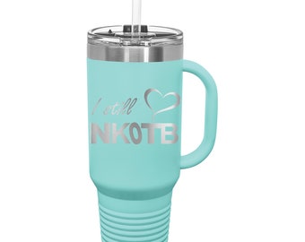 I still love NKOTB with Name - New Kids on the Block Laser Engraved 40 ounce Tumbler with Snap Lid and Straw- Choice of Tumbler Color