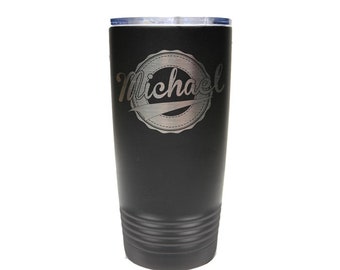 Unique Name Tumbler Stainless Steel Custom Engraved with Clear Lid - Choices of 12 - 20 - 30 oz, Color, Name & Spill Proof Lid