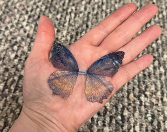OOAK beautiful handmade glittery transparent fairy mermaid art doll butterfly bat dragon wings Z5