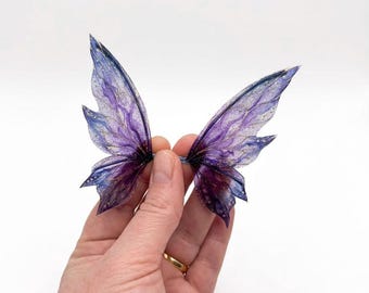OOAK beautiful handmade glittery transparent fairy mermaid art doll butterfly bat dragon wings Y7