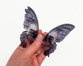 OOAK beautiful handmade glittery transparent fairy mermaid skull Halloween art doll butterfly bat dragon wings Z3