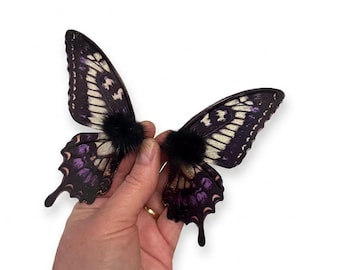 OOAK beautiful handmade glittery transparent fairy mermaid skull Halloween art doll butterfly bat dragon wings Z24