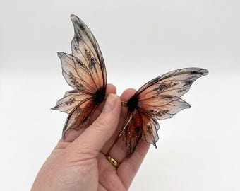 OOAK beautiful handmade glittery transparent fairy mermaid art doll butterfly bat dragon wings Y12