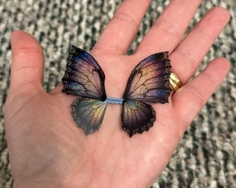 OOAK beautiful handmade glittery transparent fairy mermaid art doll butterfly bat dragon wings Y15