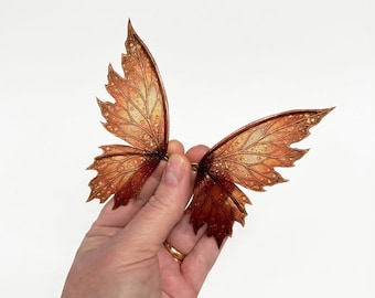 OOAK beautiful handmade glittery transparent fairy mermaid art doll butterfly bat dragon wings Y13