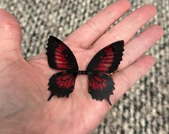 OOAK beautiful handmade glittery transparent fairy mermaid art doll butterfly bat dragon wings Y14
