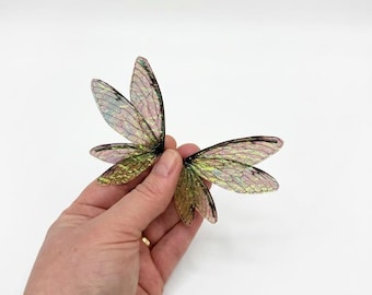 OOAK beautiful handmade glittery iridescent transparent fairy mermaid art doll butterfly dragonfly wings Z22