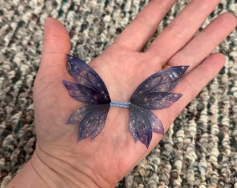 OOAK beautiful handmade glittery transparent fairy mermaid art doll butterfly bat dragon wings Y6