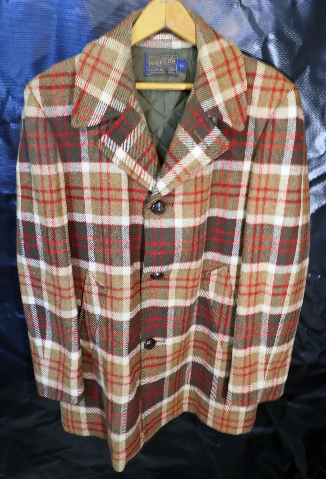 Vintage Men's Pendleton Heavy Wool Jacket Overcoat Brown Etsy