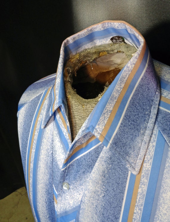 1970 Ware ' s Resort Ware 1970 Californie rayé bleu gros col manches courtes robe Disco chemise bouton pour homme Vintage Up grande taille 4ae224 1970 Ware ' s Resort Ware 1970 Californie rayé bleu gros col manches courtes robe Disco chemise bouton pour homme Vintage Up grande taille 4ae224