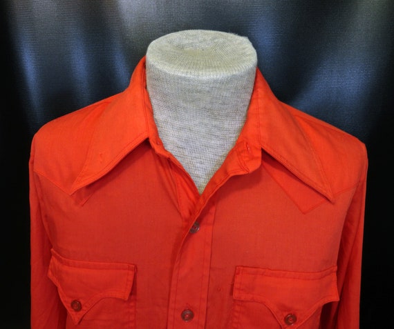 Vintage Men's Tem Tex Western Big Collar Bright Re