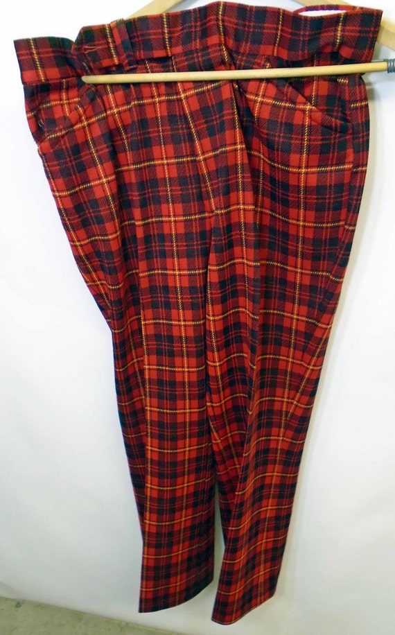 Vintage Men's Jantzen Plaid Red Classic Golf Colle