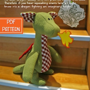 DIY Dragon Plush Sewing Pattern, PDF Toy Sewing Pattern image 1