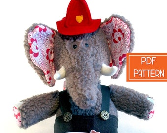 Plush Pattern | Elephant Sewing Pattern | PDF Toy Pattern, Softie Pattern, Elephant Plushie Pattern, Stuffed Elephant PDF Sewing Pattern