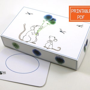 Printable Gift Card Holder Balloon mouse DIY Gift Card Box, Small Gift Box Template image 1