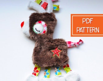 DIY Security Blanket | Baby Lovey Reindeer Sewing Pattern | PDF Toy Pattern