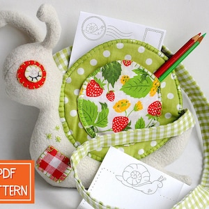 DIY Kids Bag Sewing Pattern, Toy Sewing Pattern, Snail Toy Shoulder Bag Pattern