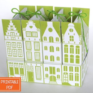 Gift Boxes Dutch Paper House Printable Favor Box Template, Amsterdam image 1