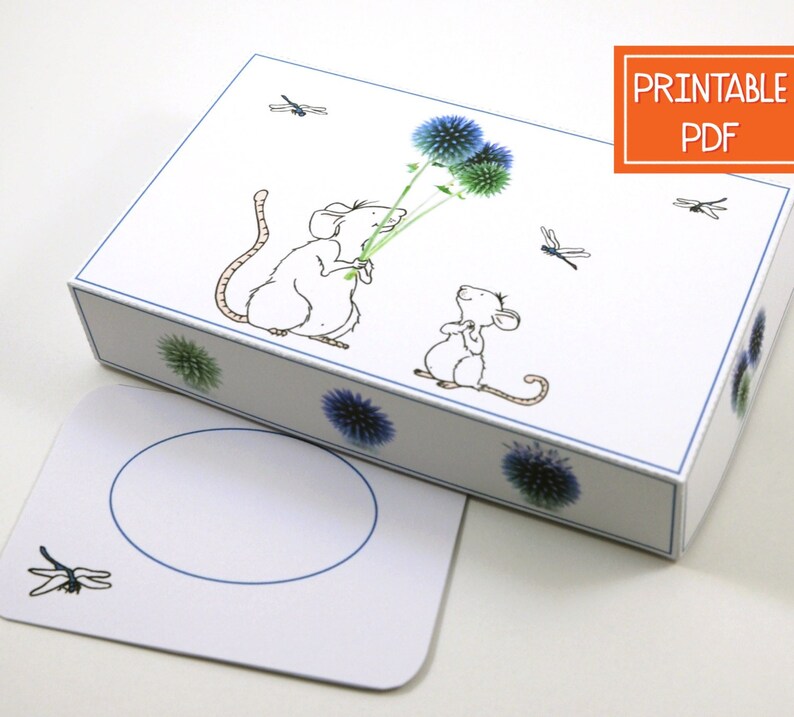 Printable Gift Card Holder Balloon mouse DIY Gift Card Box, Small Gift Box Template image 1