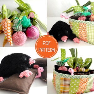 Pretend Play Vegetable Garden Sewing Pattern | with a little mole | INSTANT Download