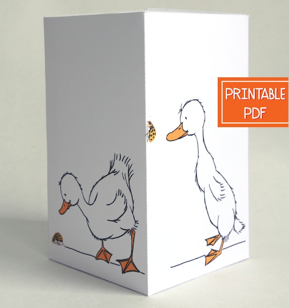 Large Gift Box | Duck & Beetle | DIY Printable Favor Box, INSTANT Download, Homemade Gift