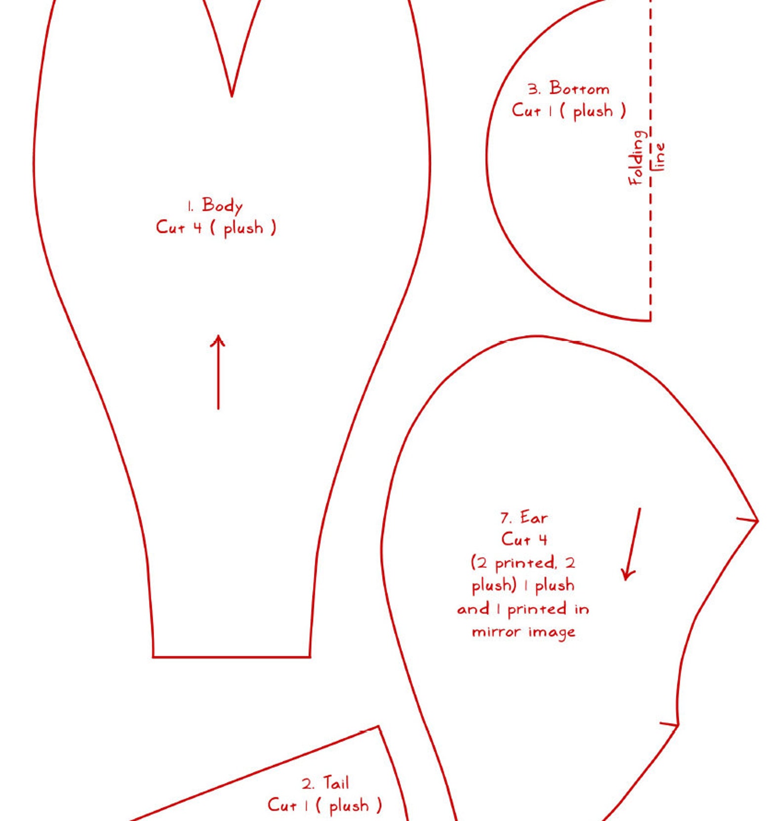 Plush Pattern | Elephant Sewing Pattern | PDF Toy Pattern, Softie ...